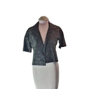 Ilana Wolf Size S Black Cropped Open Front Top